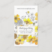 バターカップと愛らしいグラウンドホッグイエローフローラ 名刺 (裏面)