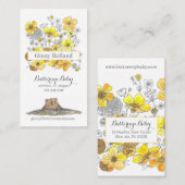 バターカップと愛らしいグラウンドホッグイエローフローラ 名刺 (正面/裏面)