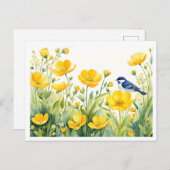 バターカップのブルーバード ポストカード (正面/裏面)