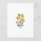 バターカップイエローの花柄結婚式の披露宴 エンクロージャーカード (裏面)