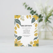 バターカップイエローの花柄結婚式の披露宴 エンクロージャーカード (スタンド正面)