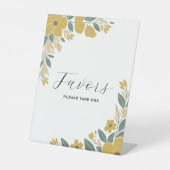 バターカップイエローウェディングレセプション特典 台座サイン (正面)