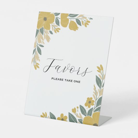 バターカップイエローウェディングレセプション特典 台座サイン (正面)