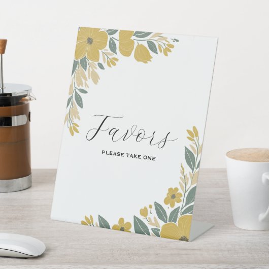 バターカップイエローウェディングレセプション特典 台座サイン (インサイチュ)