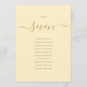 バターカップイエローテーブルナンバー席次表 招待状 (正面)