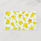 バターカップイエローハンド絵を描ウォーターカラー花 名刺 (裏面)