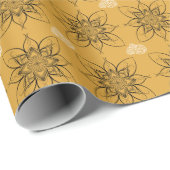 バターカップイエローフィリグララッピング紙 ラッピングペーパー (ロールコーナー)