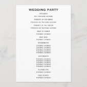 バターカップイエローモダンフローラ結婚ズの式典 プログラム (裏面)