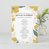 バターカップイエローモダンフローラ結婚ズの式典 プログラム (スタンド正面)