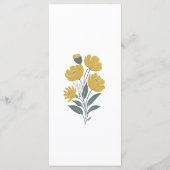 バターカップイエローモダンフローラ結婚ズディナー メニュー (裏面)