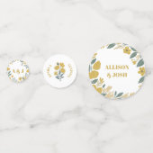 バターカップイエローモダンフローラ結婚ズ コンフェッティ (裏面)