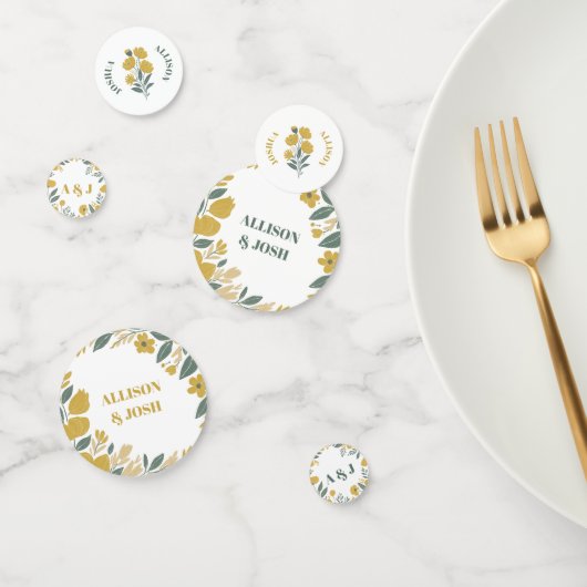 バターカップイエローモダンフローラ結婚ズ コンフェッティ (グループ)