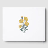 バターカップイエロー金ゴールドモダンフローラ結婚ズ ゲストブック (裏面)