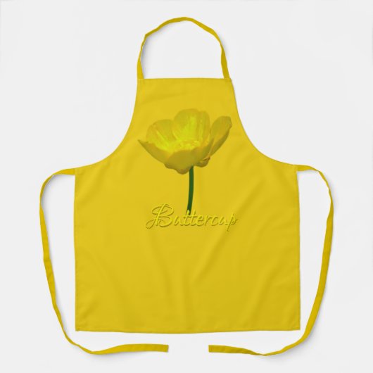 バターカップエプロンパーソナライズされたワイルドフラワーエプロン エプロン (正面)