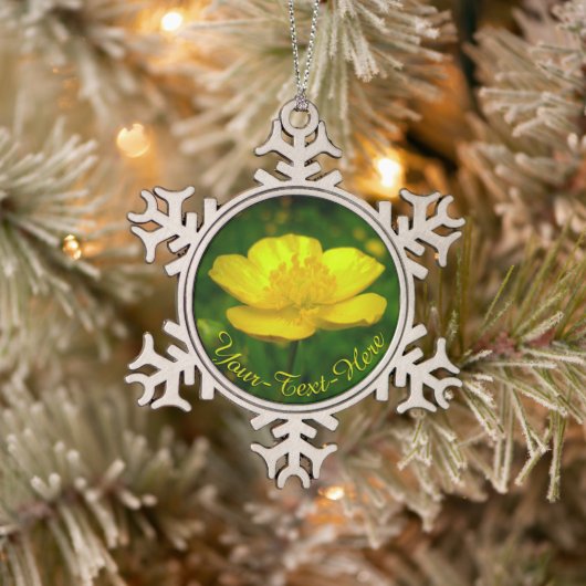 バターカップオーナメントフラワーズクリスマスデコレーション スノーフレークピューターオーナメント (ツリー)