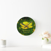 バターカップクロックカスタム野生の花壁時計 ラウンド壁時計 (ホーム)