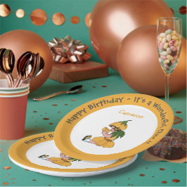 バターカップチャイルドフラワーお洒落パーティーコレクション ペーパープレート