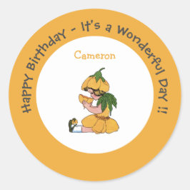 バターカップチャイルドフラワーお洒落パーティーコレクション ラウンドシール