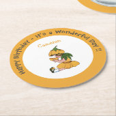 バターカップチャイルドフラワーお洒落パーティーコレクション ラウンドペーパーコースター (アングル)