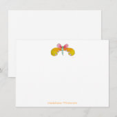 バターカップバタフライパーソナライズされたノートカード サンキューカード (正面/裏面)