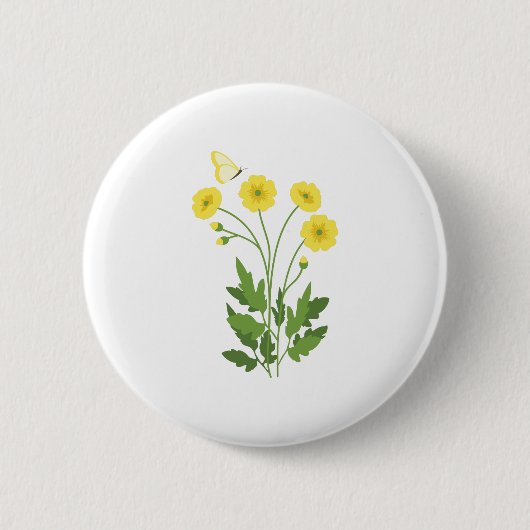 バターカップバタフライ 缶バッジ (正面)