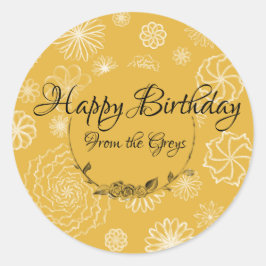 バターカップパーソナライズされたの複雑なギフトラベル ラウンドシール