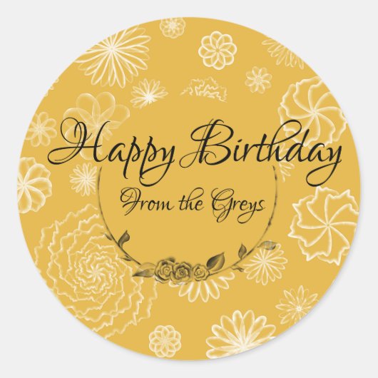 バターカップパーソナライズされたの複雑なギフトラベル ラウンドシール (正面)