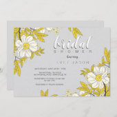バターカップフラワーシャワー招待状 招待状 (正面/裏面)
