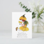 バターカップフラワーチャイルおもしろいドキュート小さな女の子 ポストカード (スタンド正面)