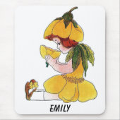 バターカップフラワーチャイルドおもしろいキュート小さな女の子 マウスパッド (正面)