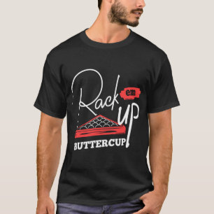 バターカッププールプレイヤーのビリヤードをラックに入れる Tシャツ