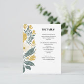 バターカップモダンイエローフローラ結婚ズ詳細 エンクロージャーカード (スタンド正面)