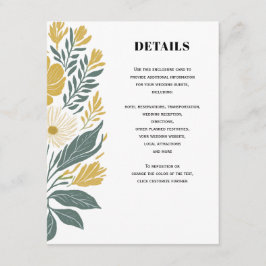 バターカップモダンイエローフローラ結婚ズ詳細 エンクロージャーカード