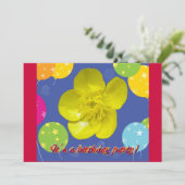 バターカップ誕生日パーティーの招待 招待状 (スタンド正面)