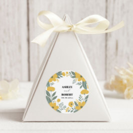 バターカップ黄モダンフローラ結婚ズ ラウンドシール