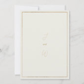 バターカップ黄色のネイビーブルーフローラ保存日 招待状 (裏面)