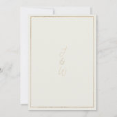 バターカップ黄色のネイビーブルーボー結婚フローラ 招待状 (裏面)