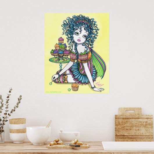 「バターカップ」かわいいカップケーキ妖精のポスター ポスター (キッチン)