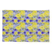 バターカップ、タンポポ青いコーンフラワー 枕カバー (裏面-左)