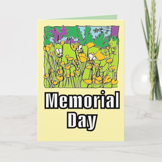 バターカップ&ビーズカラーリングページメモリアルデー カード (正面)