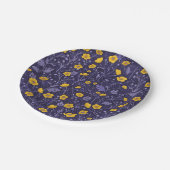 バターカップ、黄色と紫 ペーパープレート (アングル)