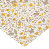 バターカップ、黄色と茶色 ショートテーブルランナー (コーナー)