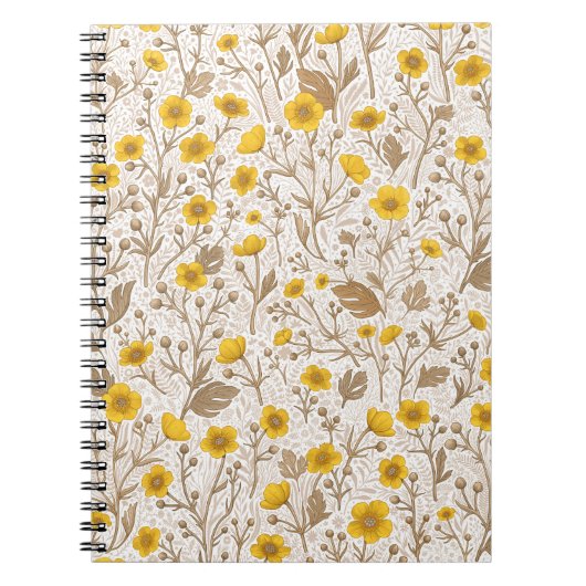 バターカップ、黄色と茶色 ノートブック (正面)