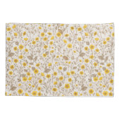 バターカップ、黄色と茶色 枕カバー (裏面-左)