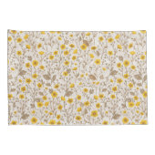 バターカップ、黄色と茶色 枕カバー (裏面-右)