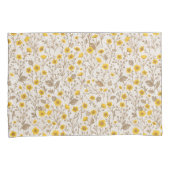 バターカップ、黄色と茶色 枕カバー (正面右)