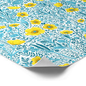 バターカップ，黄，青，白 ポスター (角)