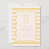 バターカバナおもしろいイエロー卒業パーティー 招待状 (正面)