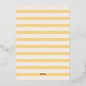 バターカバナおもしろいイエロー卒業パーティー 箔招待状 (裏面)