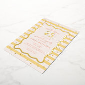 バターカバナおもしろいイエロー卒業パーティー 箔招待状 (回転した状態)